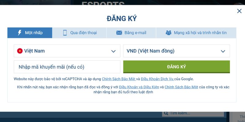 Hình ảnh Đăng ký tài khoản dễ dàng nhanh chóng với 1xbet